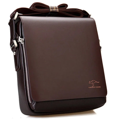 Bolsa Mensageiro Masculina Luxo Vintage em Couro PU Transversal Elegante Premium Casual Executivo