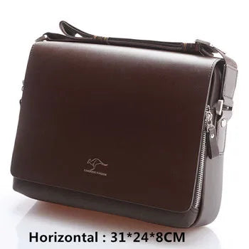 Bolsa Mensageiro Masculina Luxo Vintage em Couro PU Transversal Elegante Premium Casual Executivo